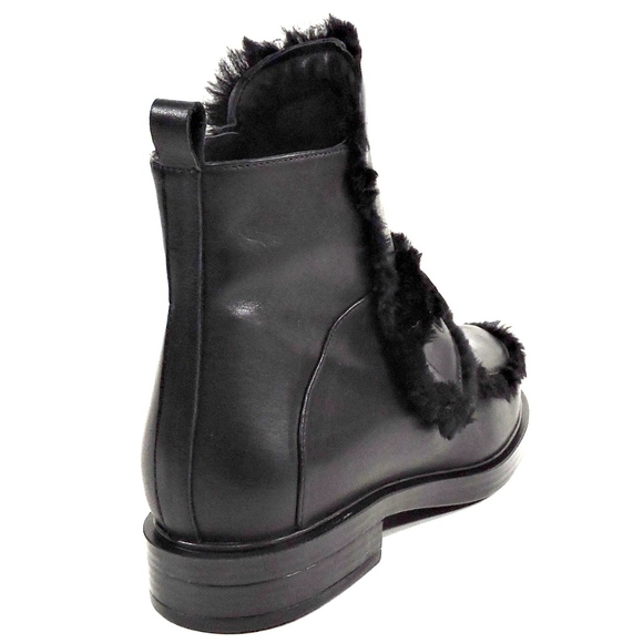 ALESSANDRO DI MARIA Black Leather Winter Bootie - Picture 3 of 8